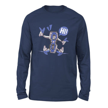 Quadcopter Robot Men/Unisex Drop Shoulder Sweatshirt in Navy color
